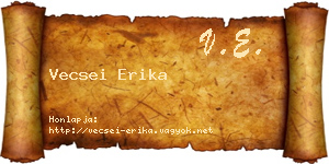 Vecsei Erika névjegykártya