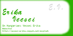 erika vecsei business card
